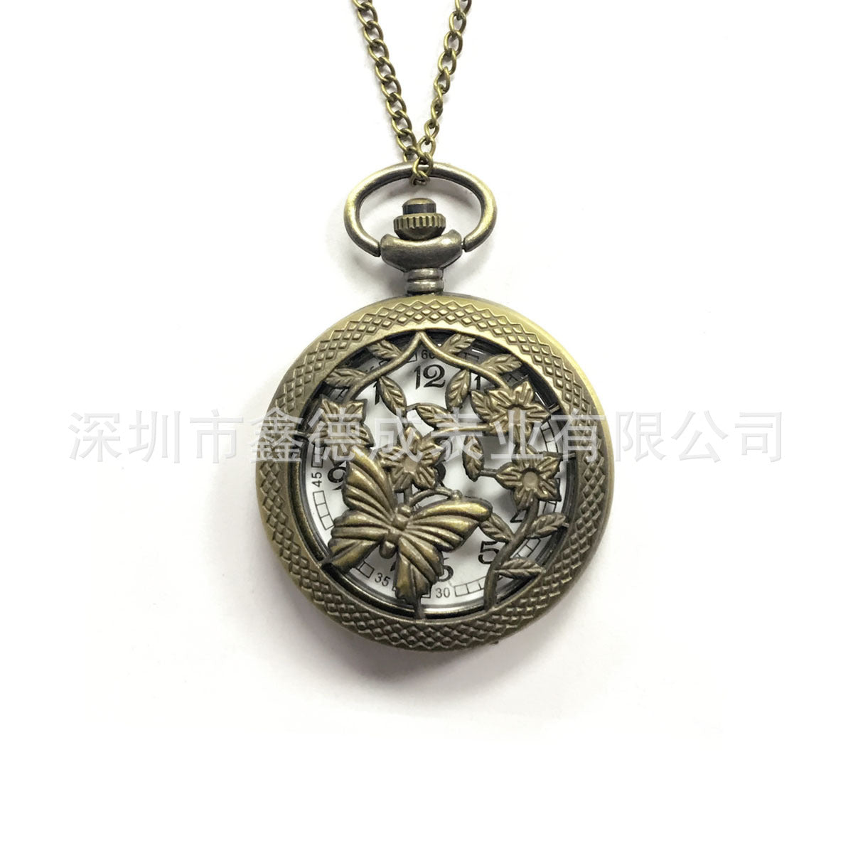 Wholesale Hollow out retro flip quartz pocket watch