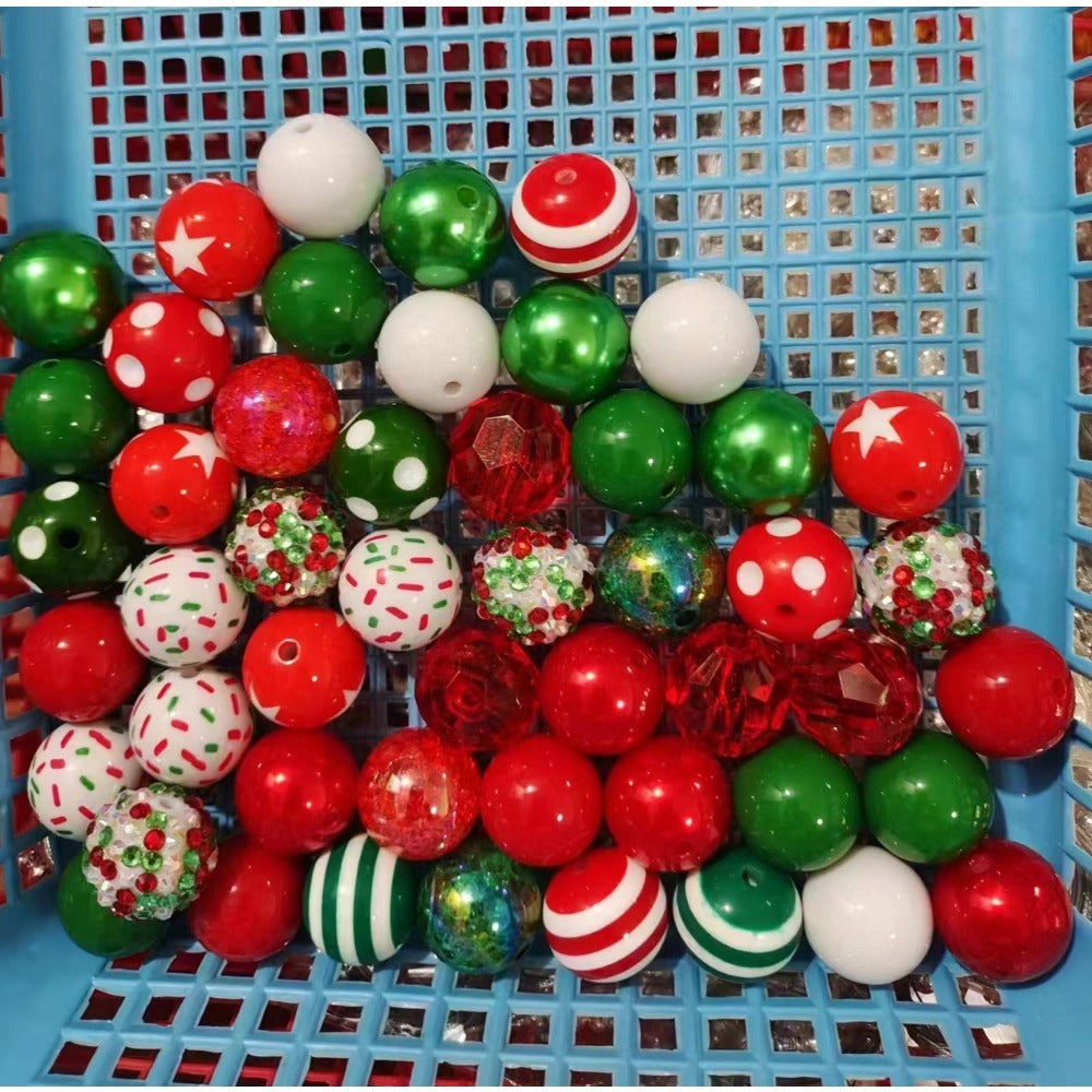 Wholesale 50pcs 20mm Acrylic Red Series Mixed Color Beads