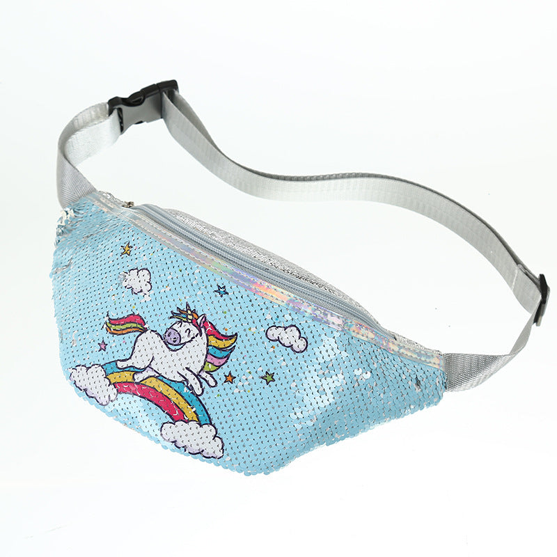 Wholesale Unicorn Fanny Pack Cartoon Sequin Mermaid Fashion Cosmetic Bag
