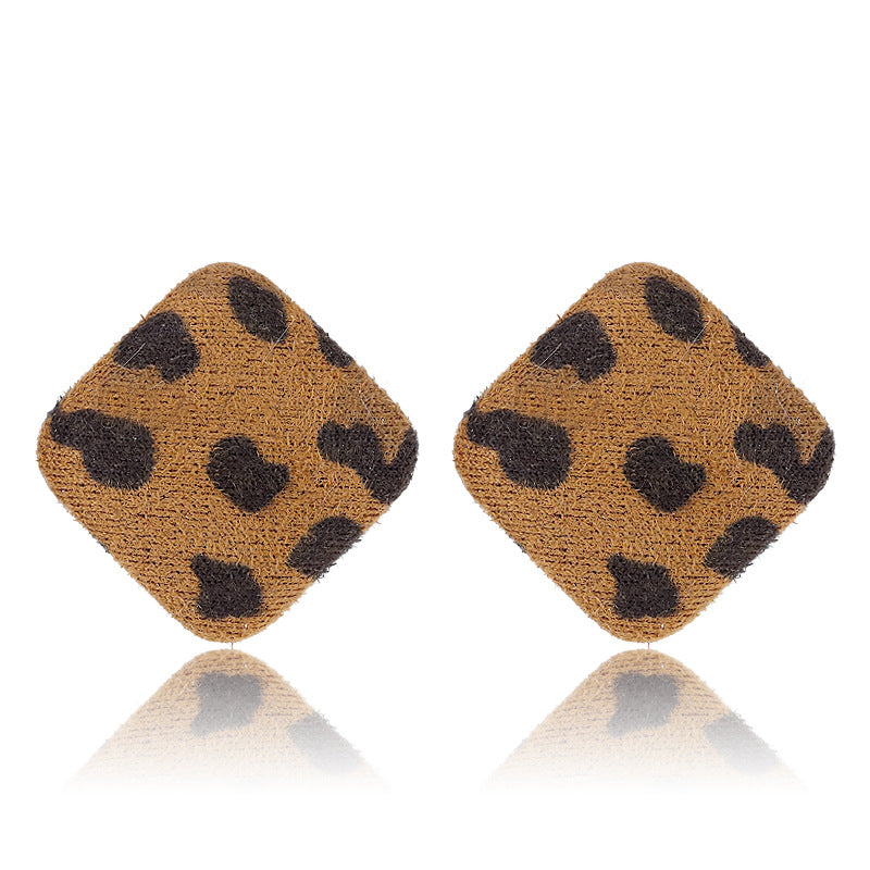 Wholesale Furball Earrings Leopard Print Stud Earrings