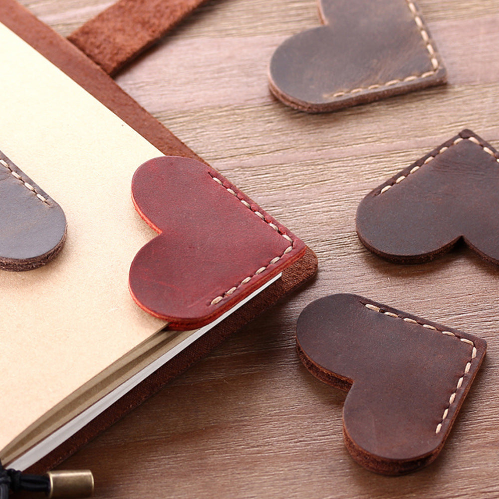 Wholesale Genuine Leather Heart Shaped Bookmarks