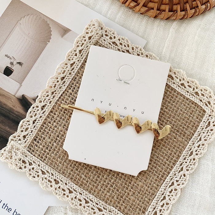 Wholesale Metal Edge Clip Love Five-pointed Star Smiley Face Bangs Hair Clip One-word Clip