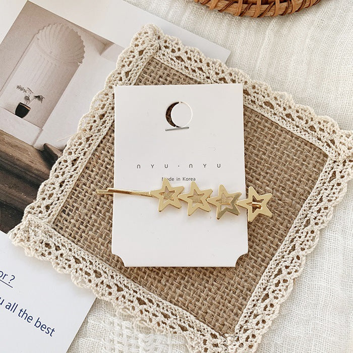 Wholesale Metal Edge Clip Love Five-pointed Star Smiley Face Bangs Hair Clip One-word Clip