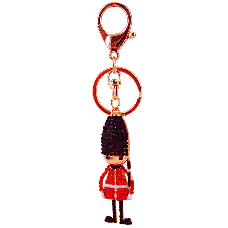 Wholesale Crystal Guard Diamond Zinc Alloy Keychain