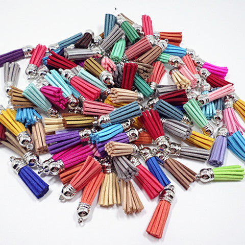 Wholesale 10pcs/pack Velvet Tassel Bag Charm DIY Accessories Keychain