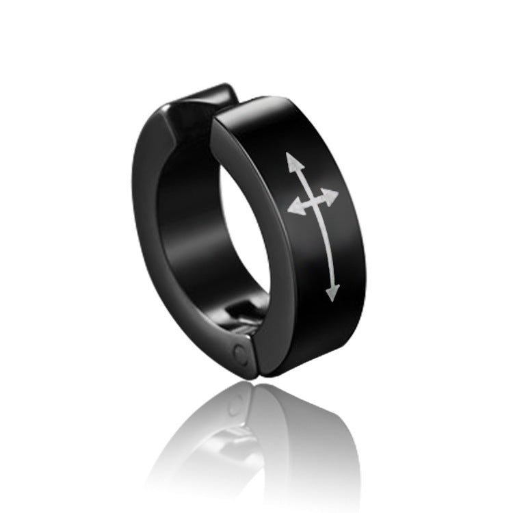 Wholesale Single Minimalist High-end Black Clip on Titanium Steel Earrings