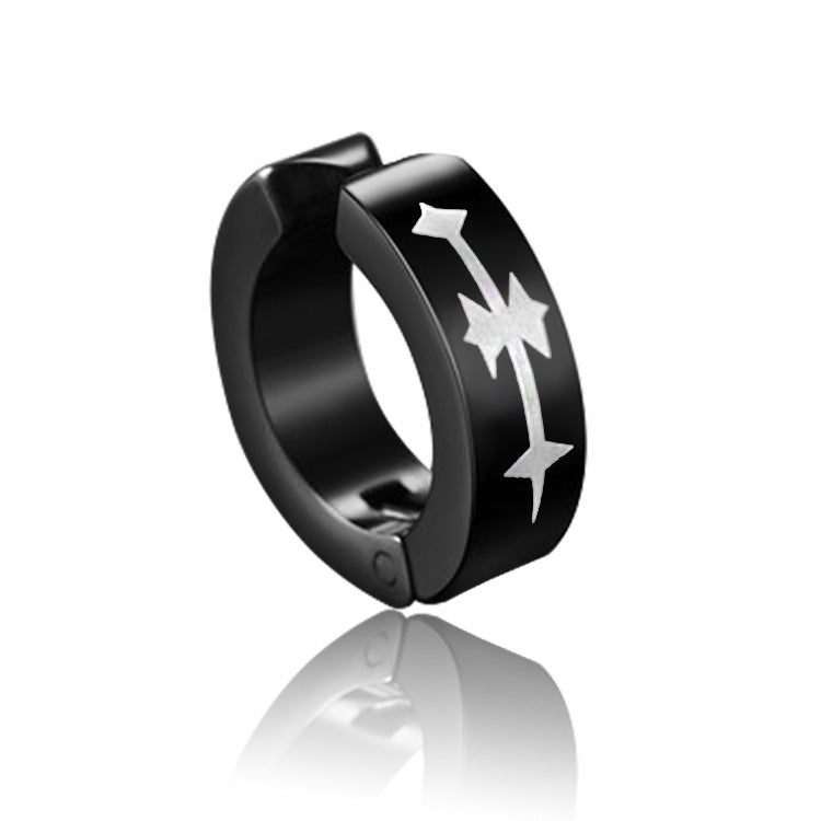 Wholesale Single Minimalist High-end Black Clip on Titanium Steel Earrings