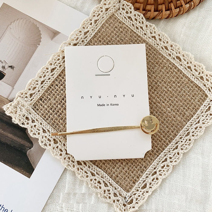 Wholesale Metal Edge Clip Love Five-pointed Star Smiley Face Bangs Hair Clip One-word Clip