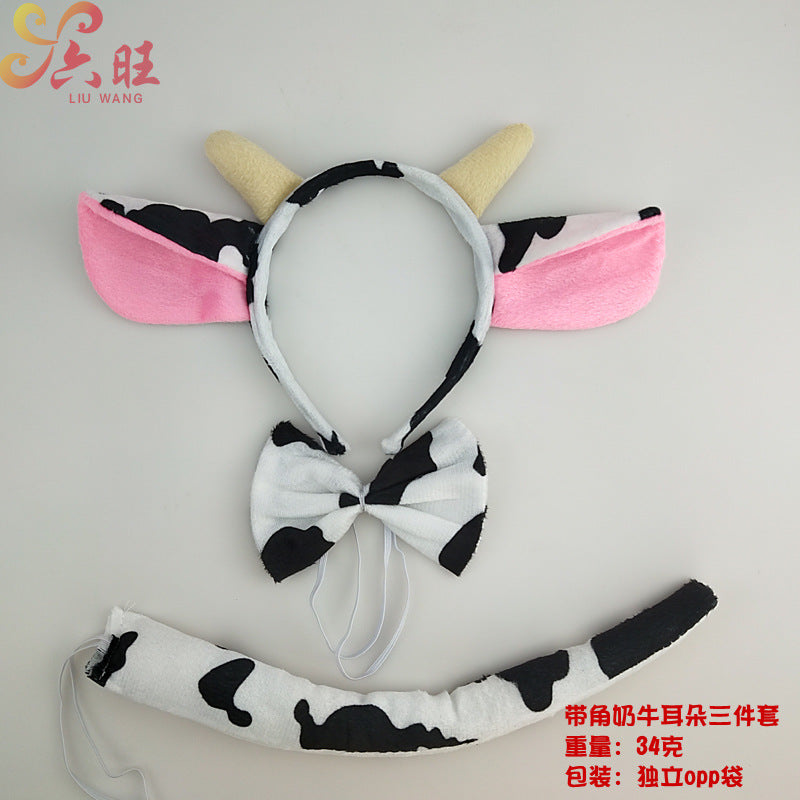 Wholesale Halloween Calf Tail Animal Fabric Headband