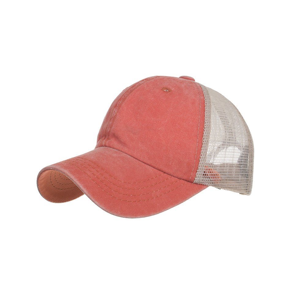 Wholesale Washed Cotton Smooth Mesh Baseball Cap