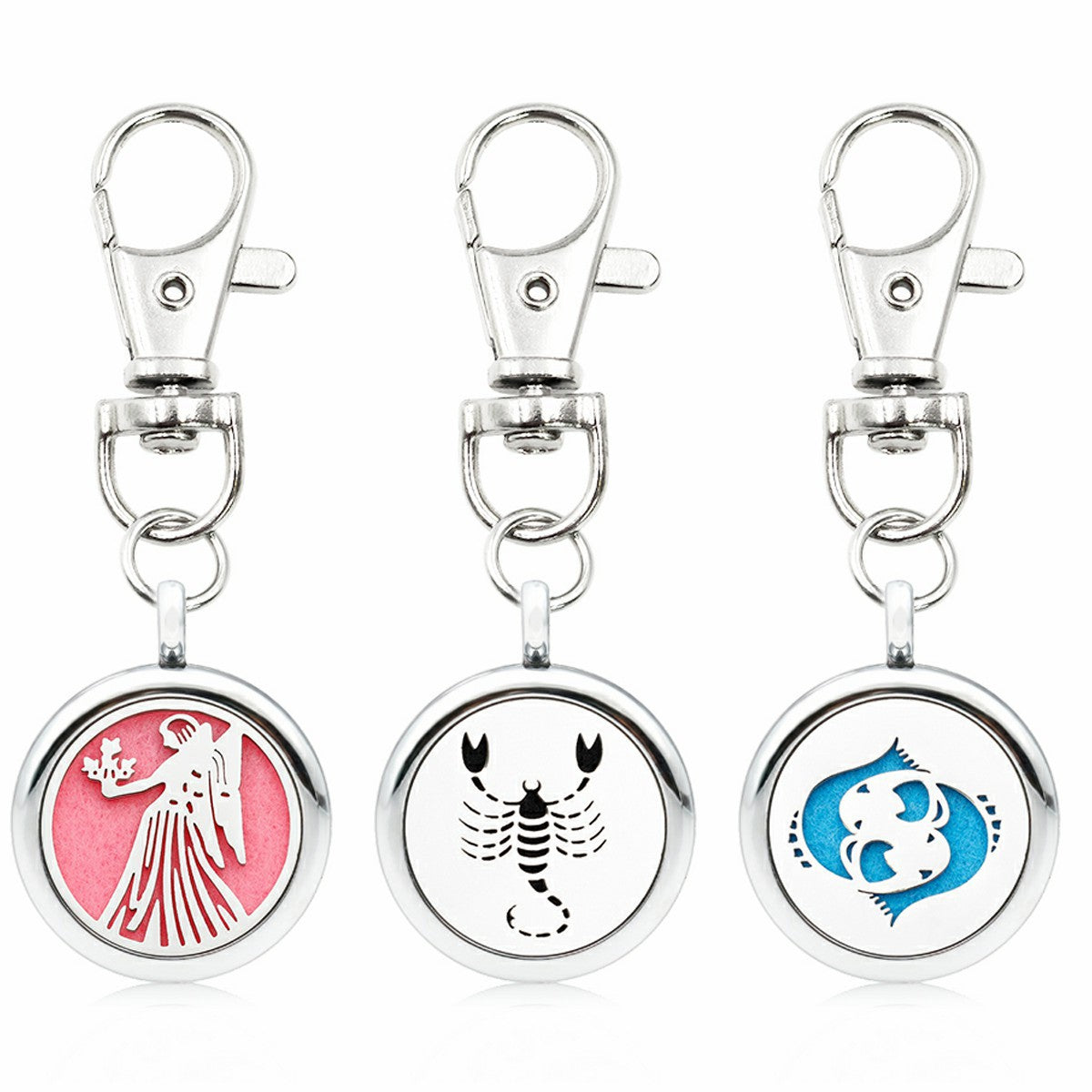 Wholesale Alloy Zodiac Aromatherapy Essential Oil Keychain