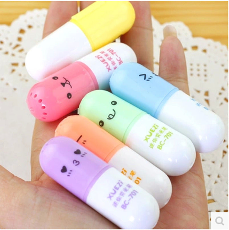 Wholesale Mini Pill Plastic Fluorescent Pen 6-color Set
