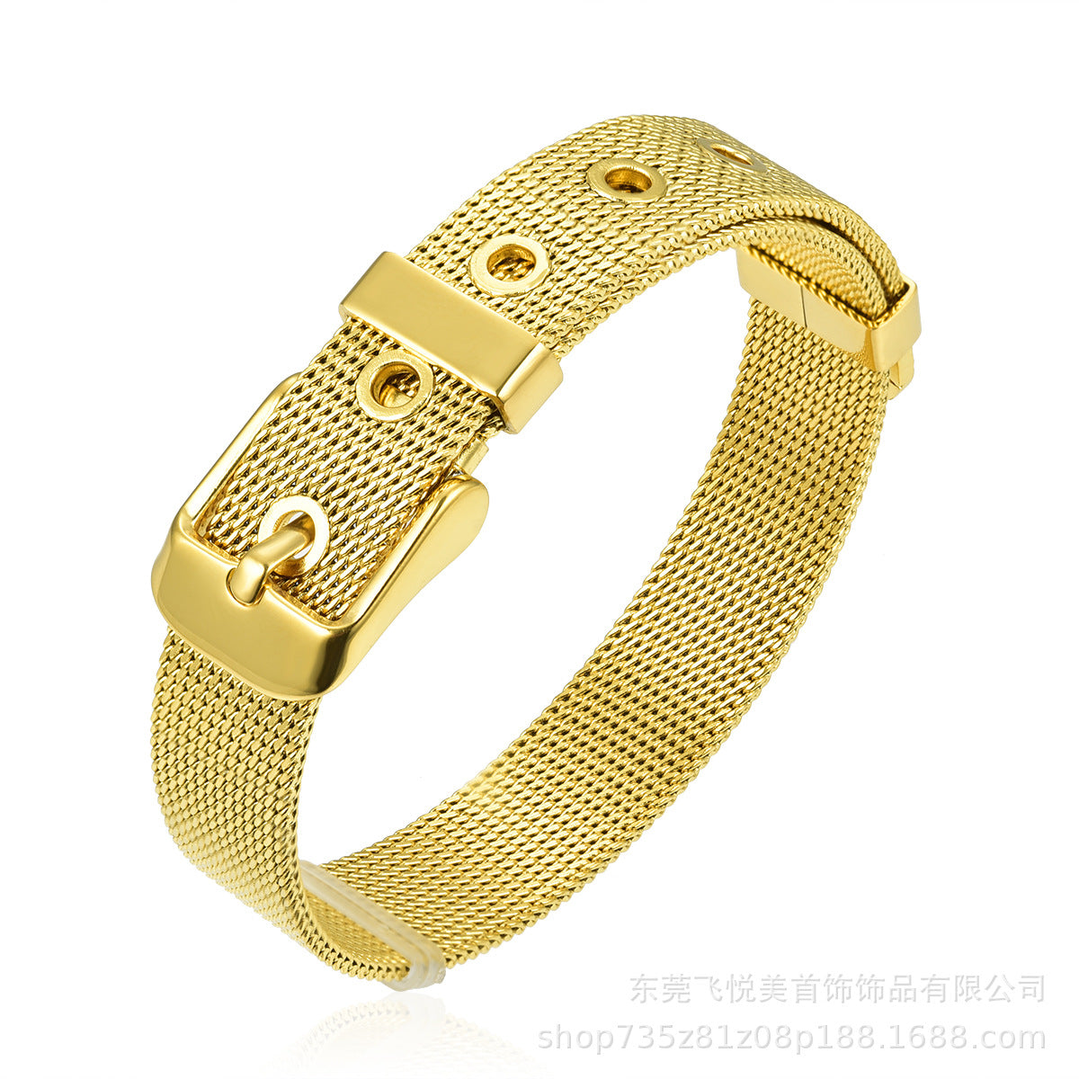 Wholesale Stainless Steel Adjustable Titanium Steel Woven Mesh Belt Bracelet