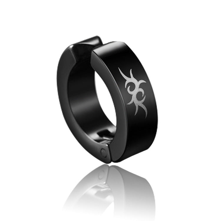 Wholesale Single Minimalist High-end Black Clip on Titanium Steel Earrings