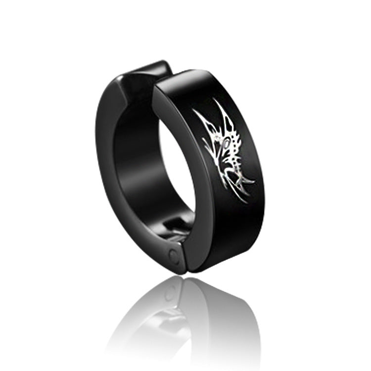 Wholesale Single Minimalist High-end Black Clip on Titanium Steel Earrings