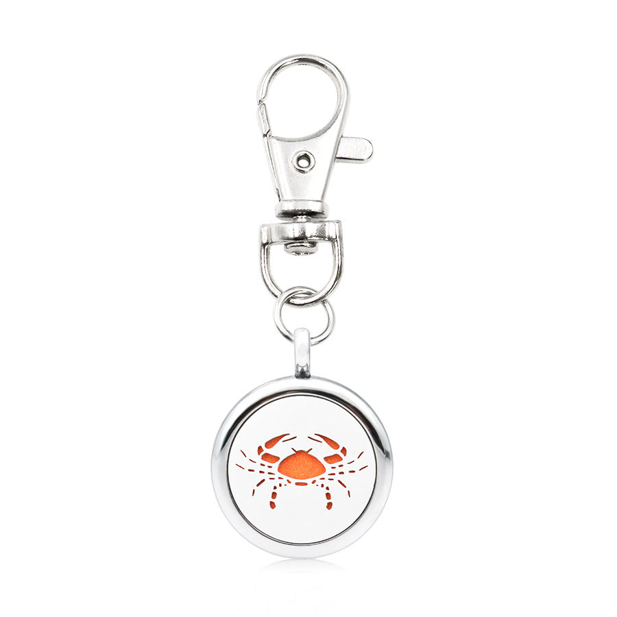 Wholesale Alloy Zodiac Aromatherapy Essential Oil Keychain