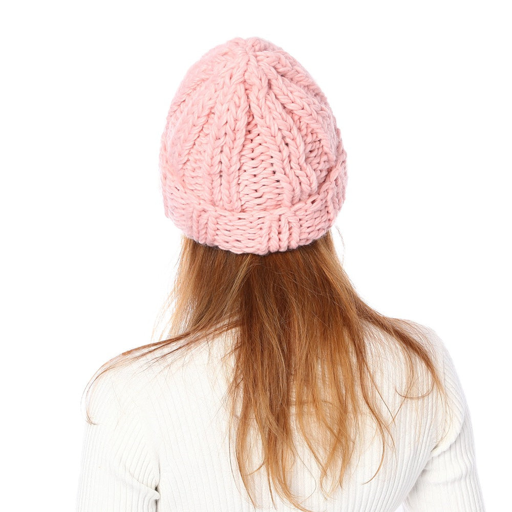 Wholesale Winter Solid Color Simple Thick Woolen Hat
