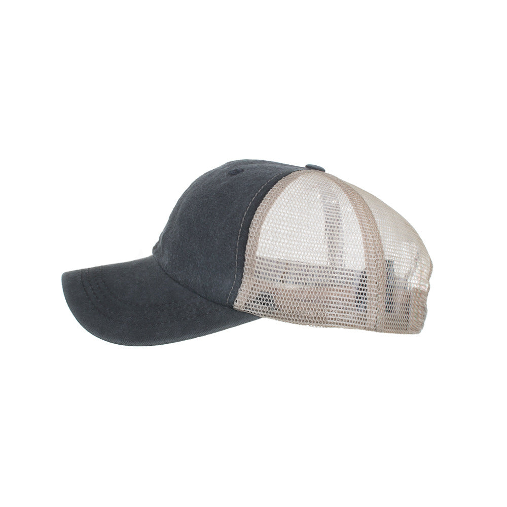 Wholesale Washed Cotton Smooth Mesh Baseball Cap