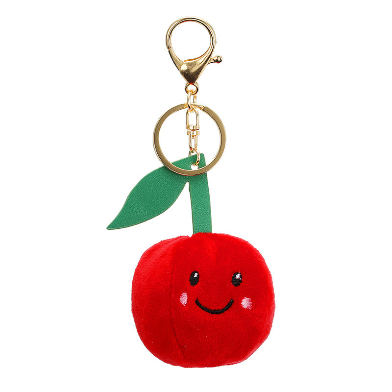 Wholesale Simulated Apple Banana Fruit Hair Ball Keychain