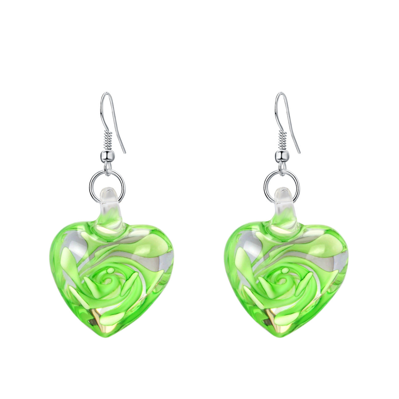 Wholesale Spiral Inner Flower Glazed Love Earrings