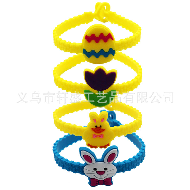 Wholesale PVC Sports Epoxy Easter Silicone Bracelet