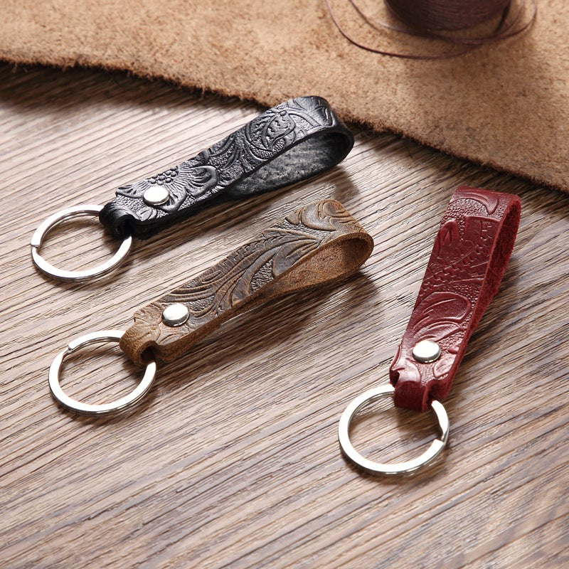 Wholesale Leather Printed Metal Keychains