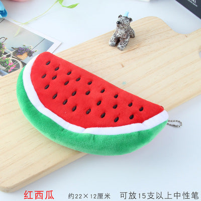 Wholesale Cartoon Cute Coin Purse Plush Fabric Watermelon