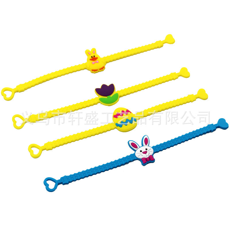 Wholesale PVC Sports Epoxy Easter Silicone Bracelet