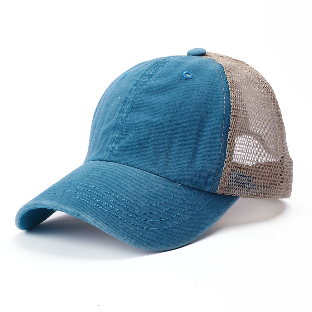 Wholesale Retro Baseball Cap Washed Cotton Solid Color Mesh Cap