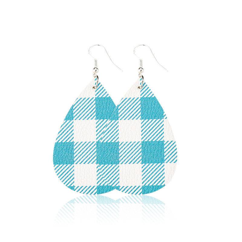 Wholesale Christmas Black and Red Plaid Earrings