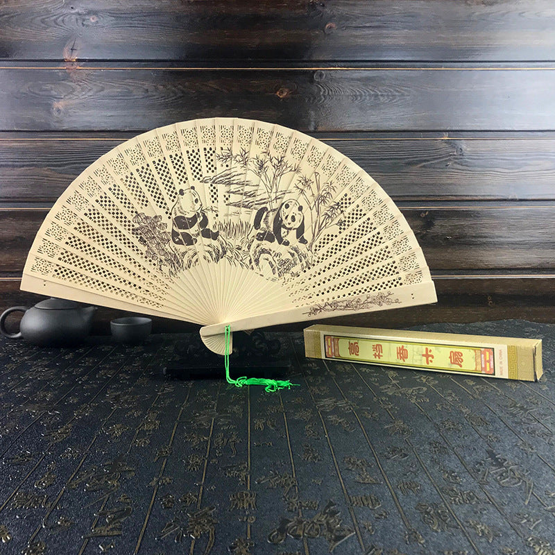 Wholesale Gufengli Box Packing Fragrant Hollow Folding Fan