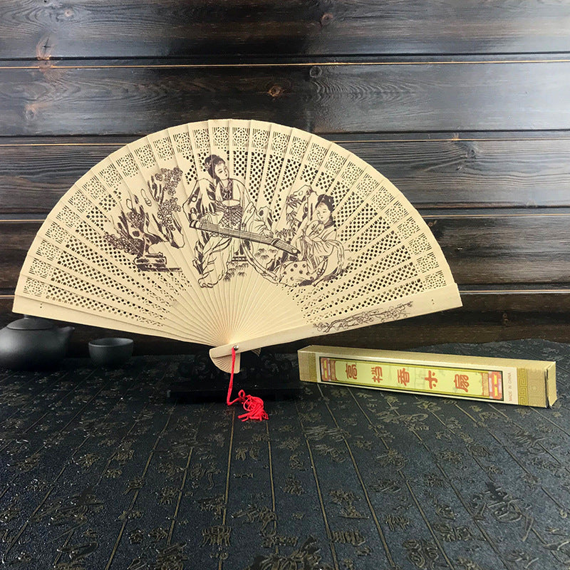 Wholesale Gufengli Box Packing Fragrant Hollow Folding Fan