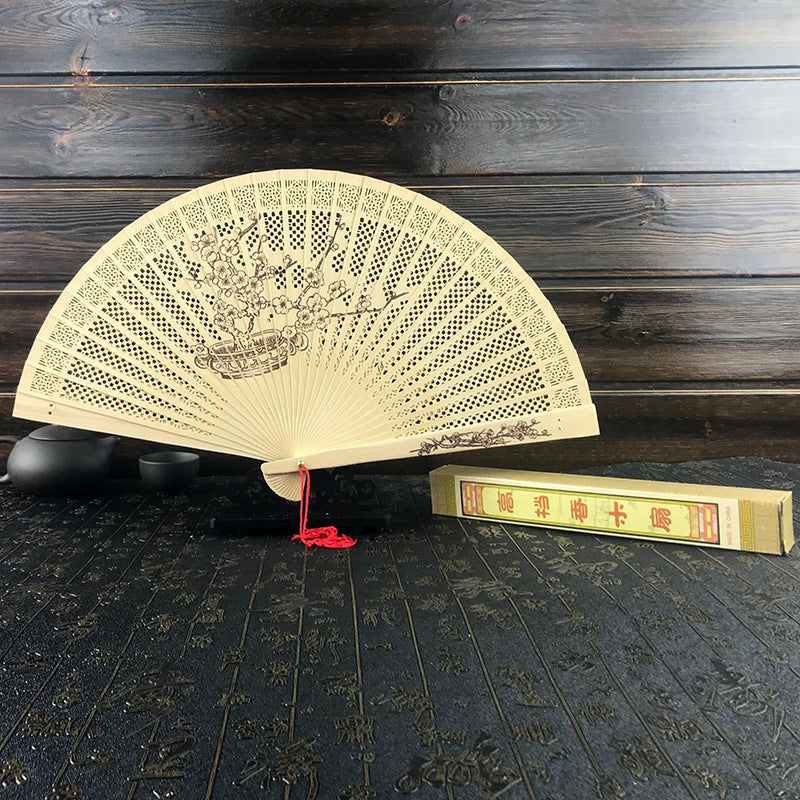 Wholesale Gufengli Box Packing Fragrant Hollow Folding Fan