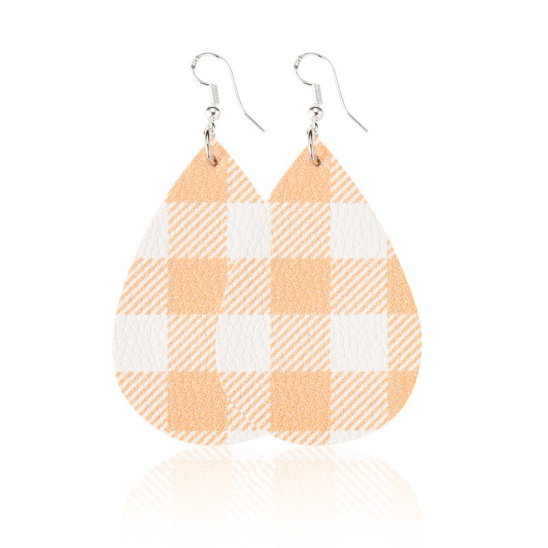 Wholesale Christmas Black and Red Plaid Earrings