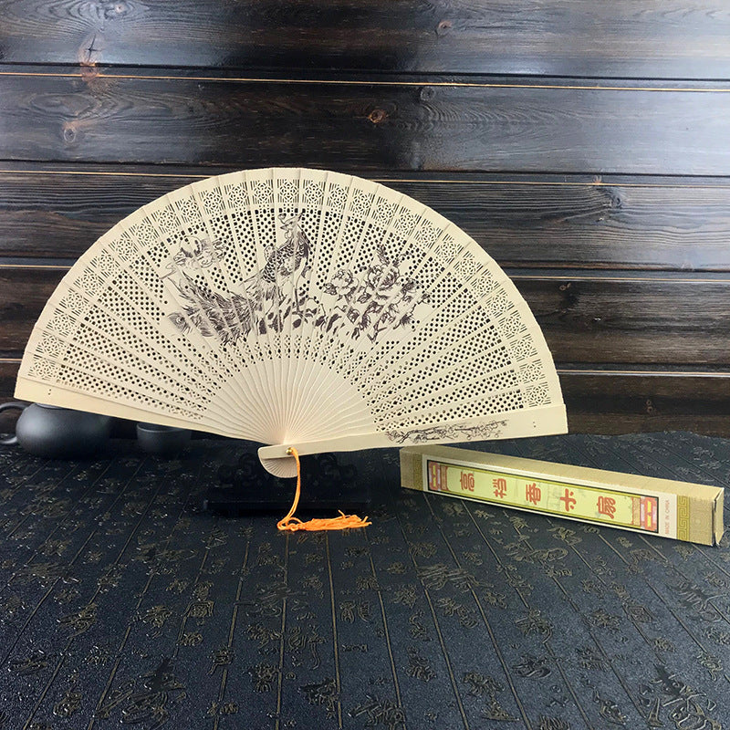 Wholesale Gufengli Box Packing Fragrant Hollow Folding Fan
