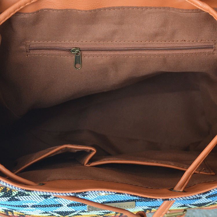 Wholesale Canvas Vintage Western Striped Canvas Backpack