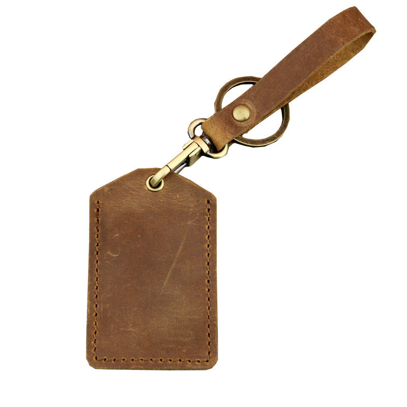 Wholesale Handmade Cowhide Mini Bus Card Holder Leather
 Keychain