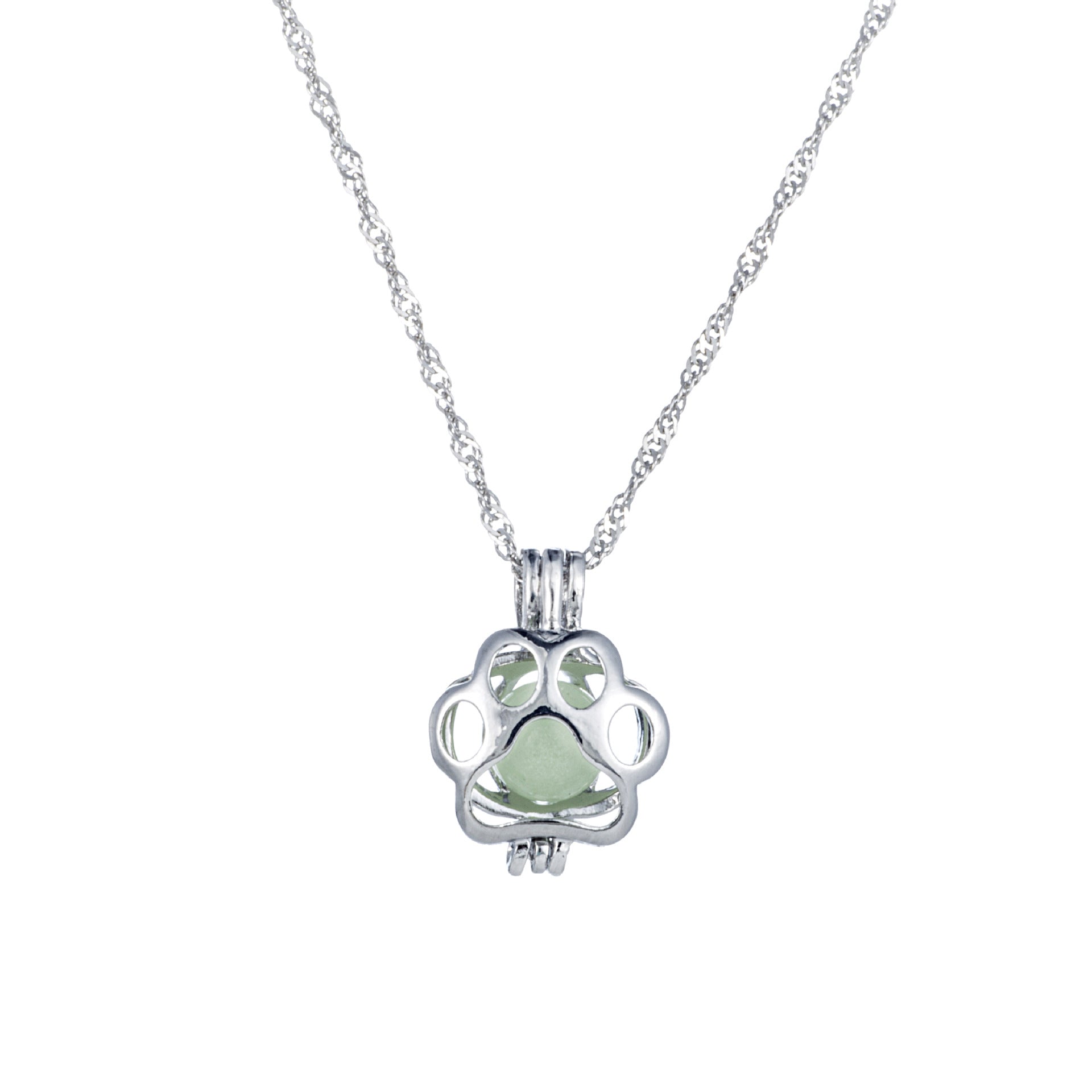 Wholesale  glow-in-the-dark dog footprint necklace