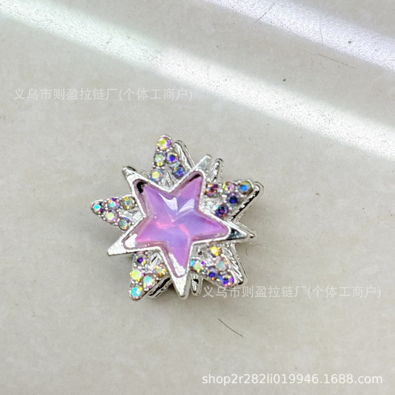 Wholesale 20pcs DIY Heavy Industry Alloy Nepal Double sided Zircon Star DIY Beads