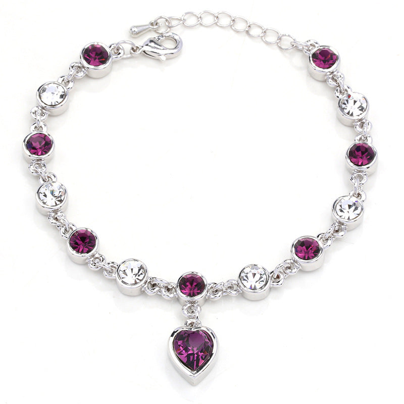 Wholesale Rose Heart Azusa Alloy Bracelet