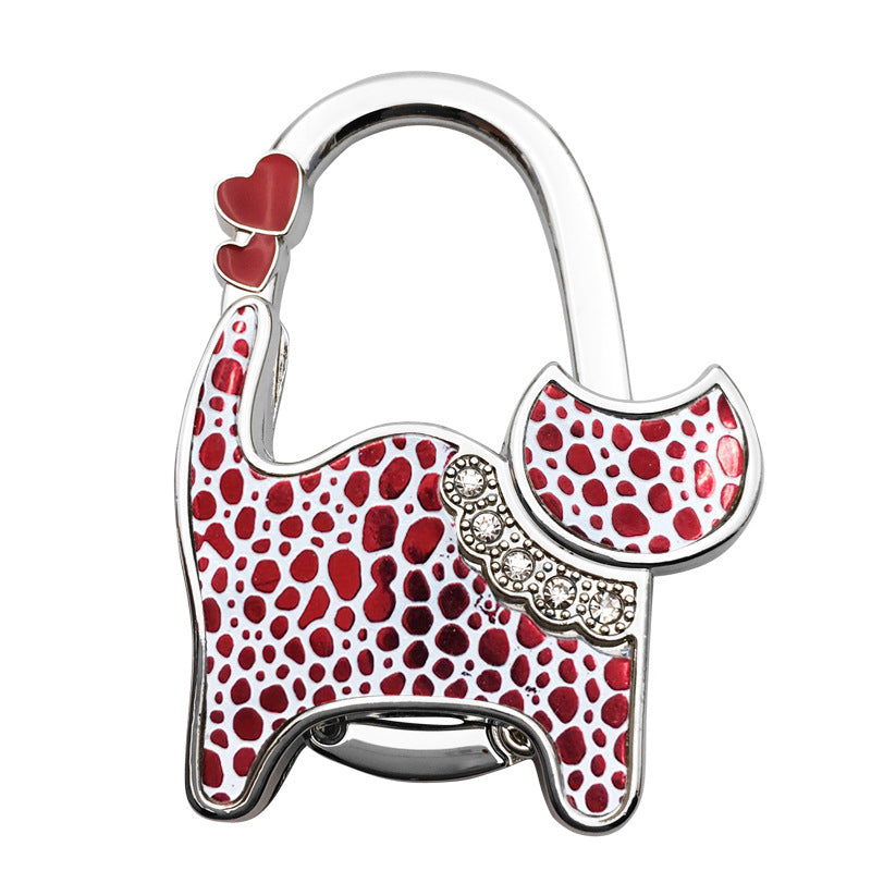 Wholesale Two-hearted Cat Bag Hanger Folding Table Lady Bag Hook