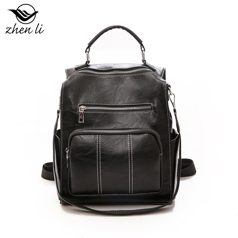 Wholesale PU Leather Shoulder Document Retro Style Backpack