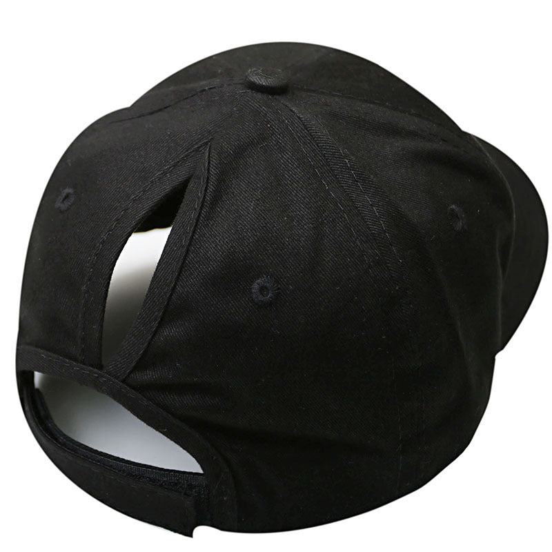Wholesale Solid Color Breathable Sun Protection Back Opening Ponytail Baseball Cap