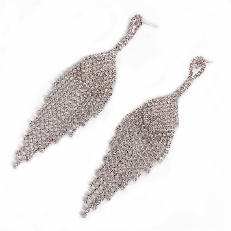 Wholesale5PCS Drop Diamond Tassel Earrings