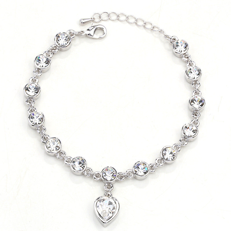 Wholesale Rose Heart Azusa Alloy Bracelet