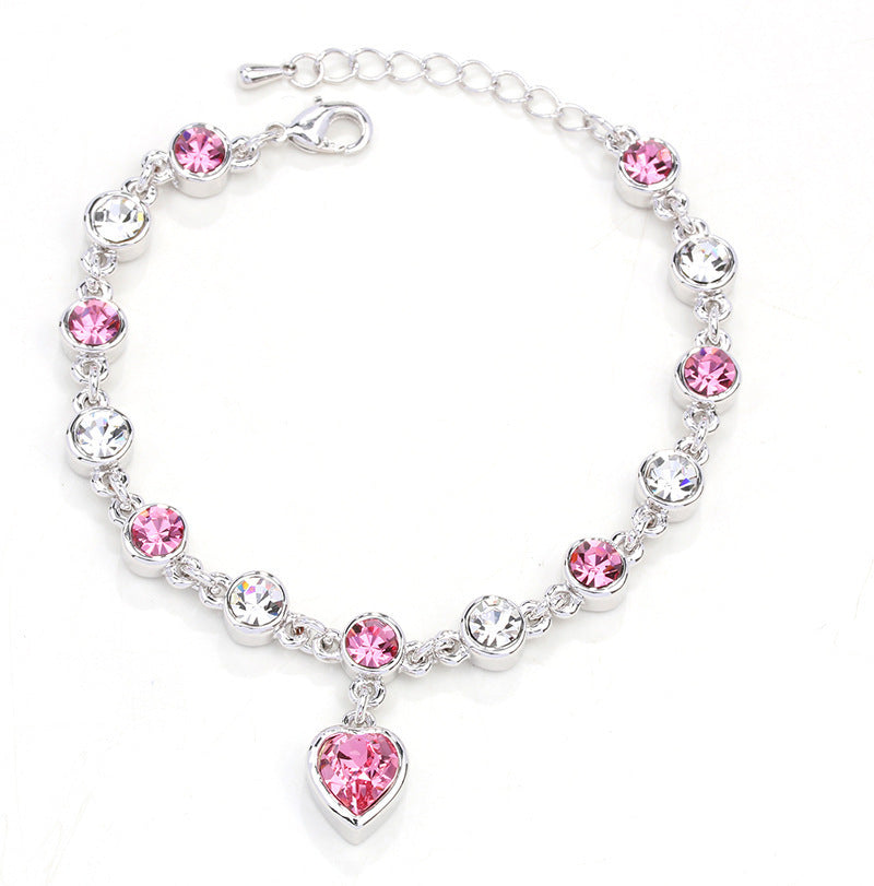 Wholesale Rose Heart Azusa Alloy Bracelet