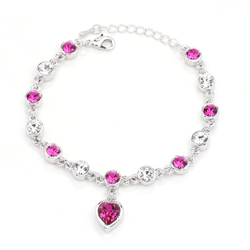 Wholesale Rose Heart Azusa Alloy Bracelet