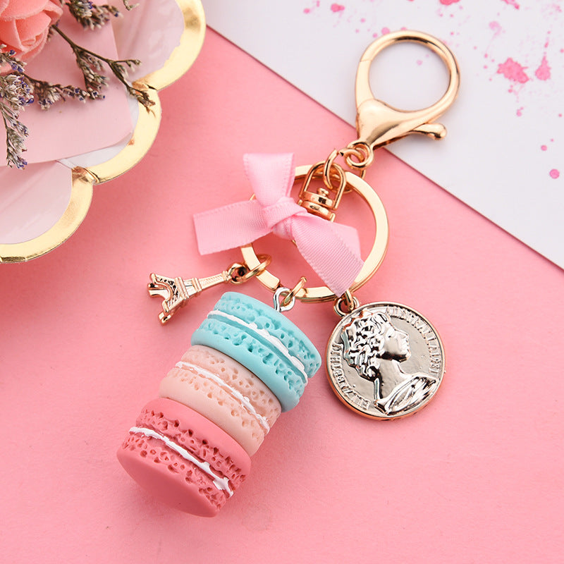 Wholesale Three-tier Macaron Cake Keychain