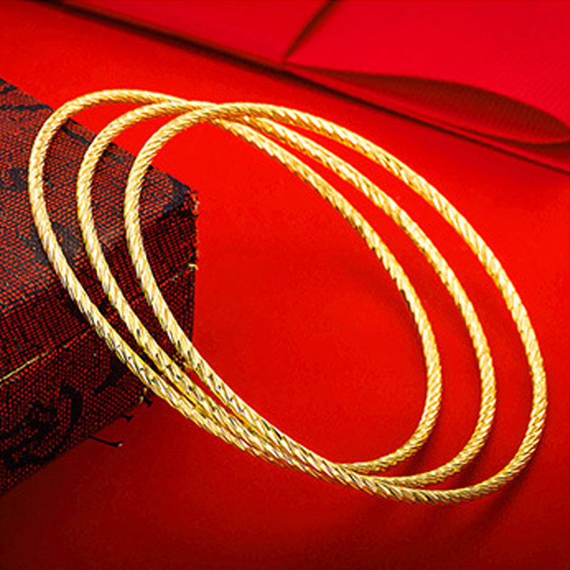 Wholesale Closed Thin Circle Brass Gold Plated Bracelet