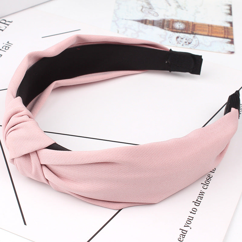 Wholesale Cross Wide Edge Knotted Fabric Headbands